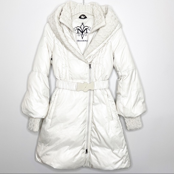 Mackage Off White Long Down Hooded Winter Coat XS - Picture 2 of 14